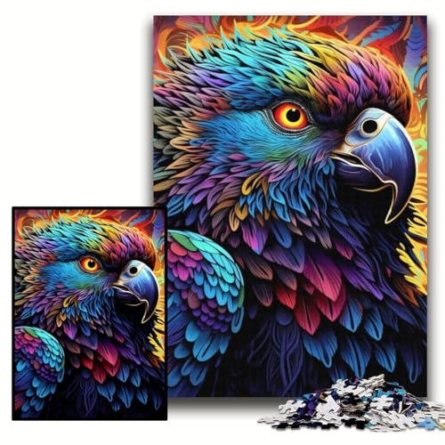 Puzzle 1000 Teile für Erwachsene, buntes Papageien-Puzzle für Erwachsene, 50x75cm, Weihnachten, Halloween, Ostern, Neujahr von ZKYUBEK