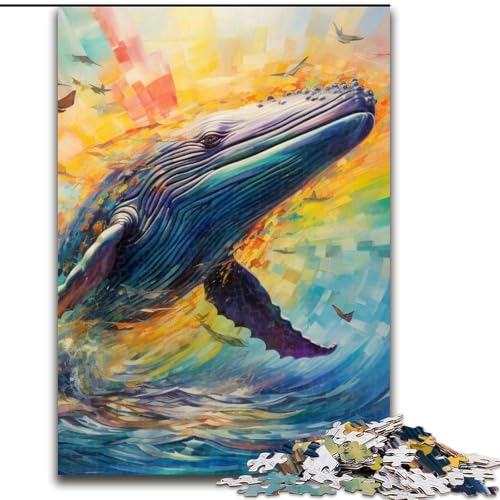 Puzzle 1000 Teile für Erwachsene, buntes Wal-Holzpuzzle, Größe 50x75cm, anspruchsvolles Denkspiel – entspannendes Spielzeug für Teenager von ZKYUBEK