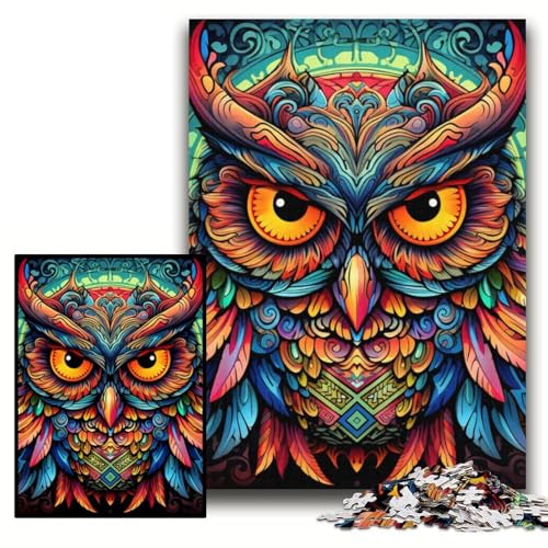 Puzzle 1000 Teile für Erwachsene, farbenfrohe Eulen-Puzzles für Erwachsene, 26x38cm, Weihnachten, Halloween, Ostern, Neujahr Puzzle 1000 Teile für Erwachsene, farbenfrohe Eulen-Puzzles für Erwachsene, 26x38cm, Weihnachten, Halloween, Ostern, Neujahr von ZKYUBEK
