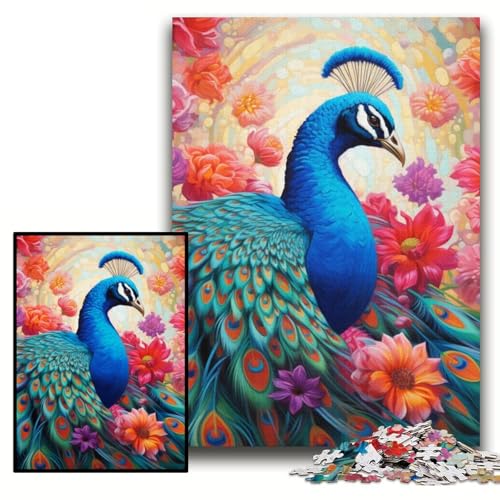 Puzzle 1000 Teile für Erwachsene, farbenfroher Kunst-Pfau, anspruchsvolle Puzzles, 26x38cm, perfekt für Teenager und zur Heimdekoration Puzzle 1000 Teile für Erwachsene, farbenfroher Kunst-Pfau, anspruchsvolle Puzzles, 26x38cm, perfekt für Teenager und zur Heimdekoration von ZKYUBEK