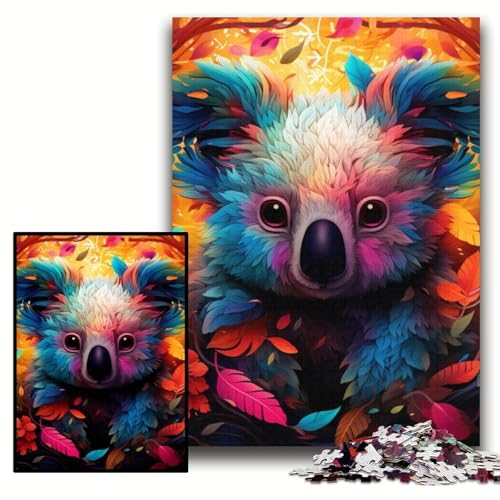 Puzzle 1000 Teile für Erwachsene, farbenfrohes Kunst-Koala-Holzpuzzle, 50x75cm, perfekt als Geburtstags-, Weihnachts Puzzle 1000 Teile für Erwachsene, farbenfrohes Kunst-Koala-Holzpuzzle, 50x75cm, perfekt als Geburtstags-, Weihnachts von ZKYUBEK