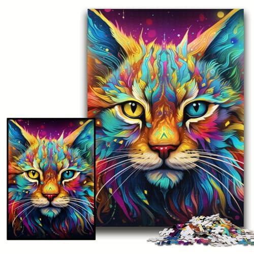Puzzle 1000 Teile für Erwachsene, farbenfrohes Kunst-Luchs-Holzpuzzle, 50x75cm, perfekt als Geburtstags-, Weihnachts Puzzle 1000 Teile für Erwachsene, farbenfrohes Kunst-Luchs-Holzpuzzle, 50x75cm, perfekt als Geburtstags-, Weihnachts von ZKYUBEK