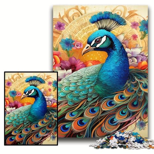 Puzzle 1000 Teile für Erwachsene, farbenfrohes Kunst-Pfauen-Holzpuzzle, 50x75cm, perfekt für Halloween, Weihnachten, Geburtstagsgeschenk Puzzle 1000 Teile für Erwachsene, farbenfrohes Kunst-Pfauen-Holzpuzzle, 50x75cm, perfekt für Halloween, Weihnachten, Geburtstagsgeschenk von ZKYUBEK
