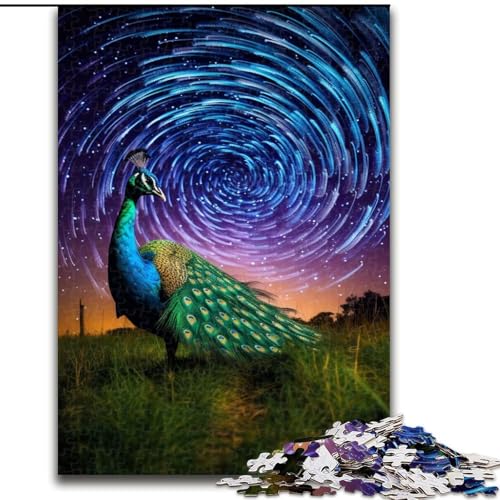 Puzzle 1000 Teile für Erwachsene, farbenfrohes Pfauen-Kunstpuzzle aus Karton, Größe 26x38cm, anspruchsvolles Denkspiel – entspannendes Spielzeug für Teenager von ZKYUBEK