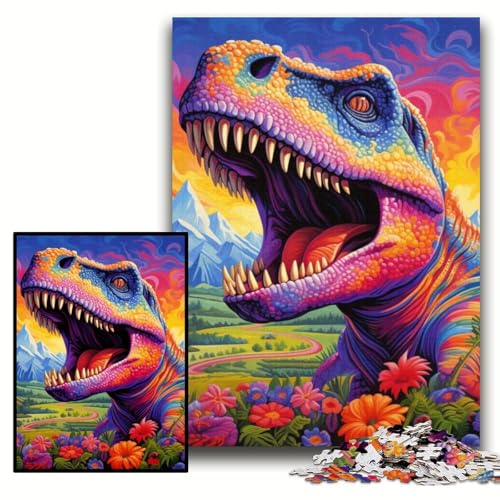 Puzzle 1000 Teile für Erwachsene, farbenfrohes Tyrannosaurus Rex-Holzpuzzle für Erwachsene, 50x75cm, Spaß für den Familienspielabend, dekoratives Kunstwerk zum Selbermachen Puzzle 1000 Teile für Erwachsene, farbenfrohes Tyrannosaurus Rex-Holzpuzzle für Erwachsene, 50x75cm, Spaß für den Familienspielabend, dekoratives Kunstwerk zum Selbermachen von ZKYUBEK