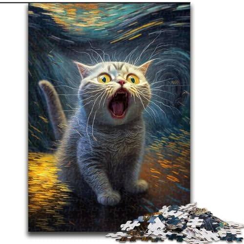 Puzzle 1000 Teile für Erwachsene, lustiges Katzen-Puzzle aus Karton, Größe 26x38cm, für Reiseliebhaber und Paare, anspruchsvolles Spielzeug von ZKYUBEK