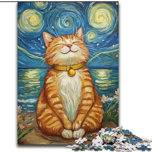 Puzzle 1000 Teile für Erwachsene, meditierende Katze, Holzpuzzle 26x38cm, für Reiseliebhaber und Paare, anspruchsvolles Spielzeug Puzzle 1000 Teile für Erwachsene, meditierende Katze, Holzpuzzle 26x38cm, für Reiseliebhaber und Paare, anspruchsvolles Spielzeug von ZKYUBEK
