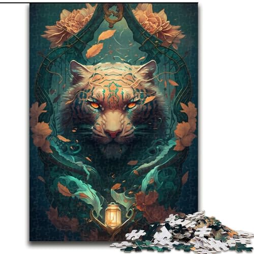 Puzzle 1000 Teile für Erwachsene, skurriler Tiger, Holzpuzzle, Größe 50x75cm, für Reiseliebhaber und Paare, anspruchsvolles Spielzeug Puzzle 1000 Teile für Erwachsene, skurriler Tiger, Holzpuzzle, Größe 50x75cm, für Reiseliebhaber und Paare, anspruchsvolles Spielzeug von ZKYUBEK