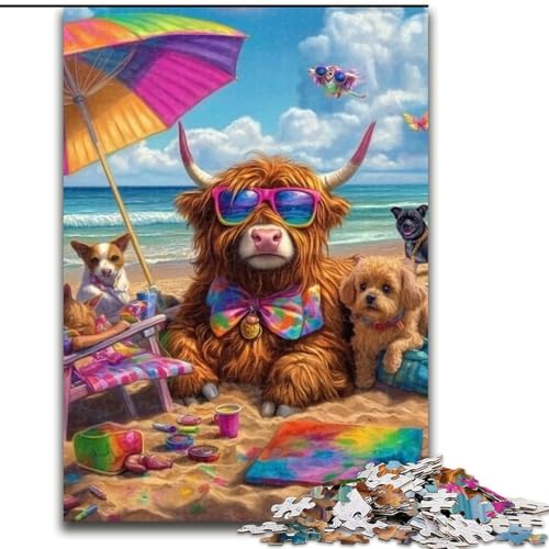 Puzzle 1000 Teile für Erwachsene, süßes Hochlandrind, Holzpuzzle 26x38cm, für Reiseliebhaber und Paare, anspruchsvolles Spielzeug Puzzle 1000 Teile für Erwachsene, süßes Hochlandrind, Holzpuzzle 26x38cm, für Reiseliebhaber und Paare, anspruchsvolles Spielzeug von ZKYUBEK