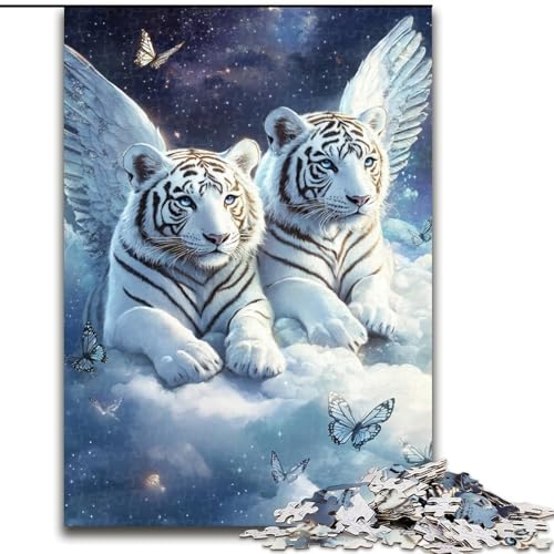 Puzzle 1000 Teile für Erwachsene, weißer Tiger, Holzpuzzle, 50x75cm, für Reiseliebhaber und Paare, anspruchsvolles Spielzeug Puzzle 1000 Teile für Erwachsene, weißer Tiger, Holzpuzzle, 50x75cm, für Reiseliebhaber und Paare, anspruchsvolles Spielzeug von ZKYUBEK