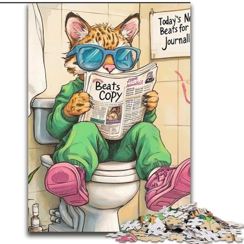 Puzzle 1000 Teile für Erwachsene „Cougar Go Toilet“, Kartonpuzzle, Größe 26x38cm, Denksportspiel für Teenager von ZKYUBEK