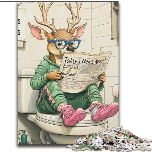 Puzzle 1000 Teile für Erwachsene „Deer Go Toilet“, Holzpuzzle, Größe 50x75cm, Geburtstage und Feiertage Puzzle 1000 Teile für Erwachsene „Deer Go Toilet“, Holzpuzzle, Größe 50x75cm, Geburtstage und Feiertage von ZKYUBEK