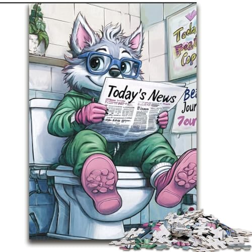 Puzzle 1000 Teile für Erwachsene „Husky Go Toilet“, unmögliches Puzzle für Erwachsene, Größe 50x75cm, für interaktives Familienspiel Puzzle 1000 Teile für Erwachsene „Husky Go Toilet“, unmögliches Puzzle für Erwachsene, Größe 50x75cm, für interaktives Familienspiel von ZKYUBEK