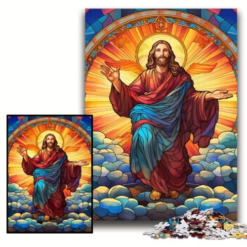Puzzle 1000 Teile für Erwachsene „Jesus im Himmel“, anspruchsvolle Puzzles, 50x75cm, perfekt für Teenager und zur Heimdekoration von ZKYUBEK
