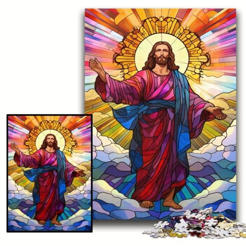 Puzzle 1000 Teile für Erwachsene „Jesus im Himmel“ Holzpuzzle 50x75cm Perfekt als Geburtstags-, Weihnachts Puzzle 1000 Teile für Erwachsene „Jesus im Himmel“ Holzpuzzle 50x75cm Perfekt als Geburtstags-, Weihnachts von ZKYUBEK