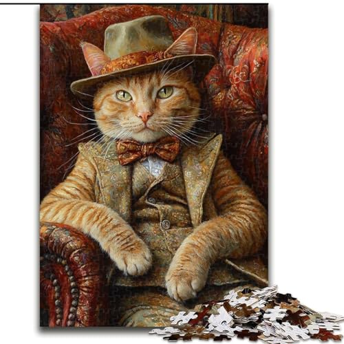 Puzzle 1000 Teile für Erwachsene „Katze auf dem Sofa“ 26x38cm, anspruchsvolles Denkspiel für Teenager, unterhaltsames interaktives Spiel für die ganze Familie von ZKYUBEK