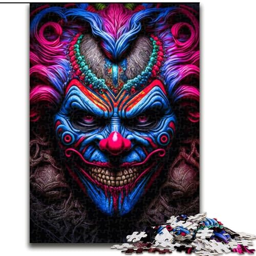 Puzzle 1000 Teile für Erwachsene „Psycho-Clown“ aus Pappe, Größe 26x38cm, anspruchsvolles Denkspiel – entspannendes Spielzeug für Teenager von ZKYUBEK