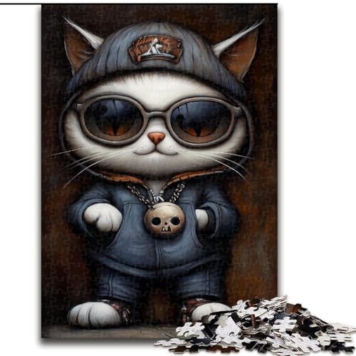 Puzzle 1000 Teile für Erwachsene Art Cat Holzpuzzles 50X75CM Denksportaufgabe Spiel für Teenager und Familieninteraktion von ZKYUBEK