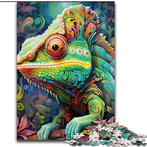 Puzzle 1000 Teile für Erwachsene Art Chameleon Kartonpuzzle Größe 26x38cm Anspruchsvolles Denkspiel - Entspannendes Spielzeug für Teenager von ZKYUBEK