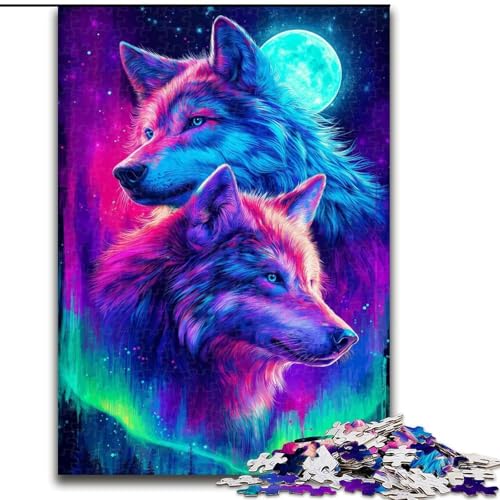Puzzle 1000 Teile für Erwachsene Art Wolf-Papppuzzle 26x38cm, perfekt für Halloween, Weihnachten, Geburtstagsgeschenk Puzzle 1000 Teile für Erwachsene Art Wolf-Papppuzzle 26x38cm, perfekt für Halloween, Weihnachten, Geburtstagsgeschenk von ZKYUBEK