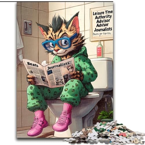 Puzzle 1000 Teile für Erwachsene Bengalkatze geht auf die Toilette, schwierige Puzzles für Erwachsene, Größe 26x38cm, anspruchsvolles DIY-Denkspiel, perfektes Familienspiel oder dekoratives Geschenk Puzzle 1000 Teile für Erwachsene Bengalkatze geht auf die Toilette, schwierige Puzzles für Erwachsene, Größe 26x38cm, anspruchsvolles DIY-Denkspiel, perfektes Familienspiel oder dekoratives Geschenk von ZKYUBEK