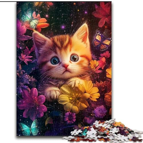 Puzzle 1000 Teile für Erwachsene Blumenkatze Holzpuzzle 26X38CM für Reiseliebhaber und Paare, anspruchsvolles Spielzeug Puzzle 1000 Teile für Erwachsene Blumenkatze Holzpuzzle 26X38CM für Reiseliebhaber und Paare, anspruchsvolles Spielzeug von ZKYUBEK