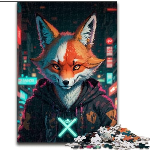 Puzzle 1000 Teile für Erwachsene Cyberpunk Fox Holzpuzzle Größe 50x75cm für Reiseliebhaber und Paare, anspruchsvolles Spielzeug Puzzle 1000 Teile für Erwachsene Cyberpunk Fox Holzpuzzle Größe 50x75cm für Reiseliebhaber und Paare, anspruchsvolles Spielzeug von ZKYUBEK