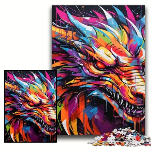 Puzzle 1000 Teile für Erwachsene Dinosaurier-Graffiti Holzpuzzle 50x75cm Perfekt als Geburtstags-, Weihnachts Puzzle 1000 Teile für Erwachsene Dinosaurier-Graffiti Holzpuzzle 50x75cm Perfekt als Geburtstags-, Weihnachts von ZKYUBEK