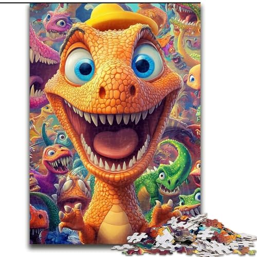 Puzzle 1000 Teile für Erwachsene Dinosaurier-Puzzle 26x38cm, anspruchsvolles Denkspiel für Teenager, unterhaltsames interaktives Spiel für die ganze Familie von ZKYUBEK