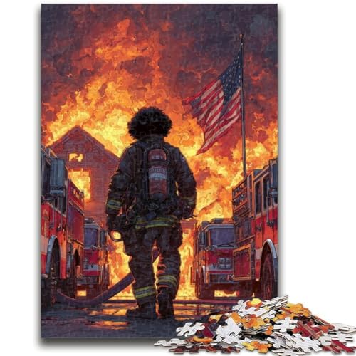 Puzzle 1000 Teile für Erwachsene Feuerwehrleute, Elefantenspielzeug, Denkspiel, Geburtstagsgeschenk, Geschenke, Wandkunst für Kinder ab 14 Jahren, 50x75cm von ZKYUBEK