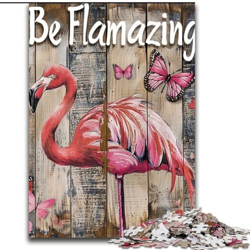 Puzzle 1000 Teile für Erwachsene Flamingo-Ölgemälde Holzpuzzle 50x75cm für Reiseliebhaber und Paare, anspruchsvolles Spielzeug Puzzle 1000 Teile für Erwachsene Flamingo-Ölgemälde Holzpuzzle 50x75cm für Reiseliebhaber und Paare, anspruchsvolles Spielzeug von ZKYUBEK