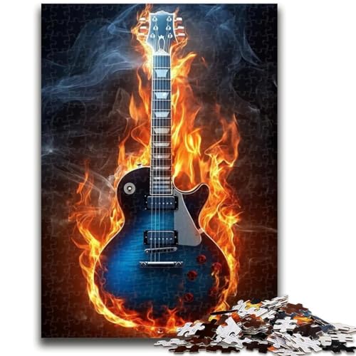 Puzzle 1000 Teile für Erwachsene Flammengitarre, Elefantenspielzeug, Denkspiel, Geburtstagsgeschenk, Geschenke, Wandkunst für Kinder ab 14 Jahren, 26x38cm von ZKYUBEK
