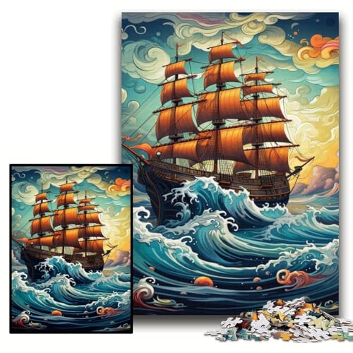 Puzzle 1000 Teile für Erwachsene Galaxie-Piratenschiff-Puzzle aus Karton, 26x38cm, perfekt als Geburtstags-, Weihnachts Puzzle 1000 Teile für Erwachsene Galaxie-Piratenschiff-Puzzle aus Karton, 26x38cm, perfekt als Geburtstags-, Weihnachts von ZKYUBEK