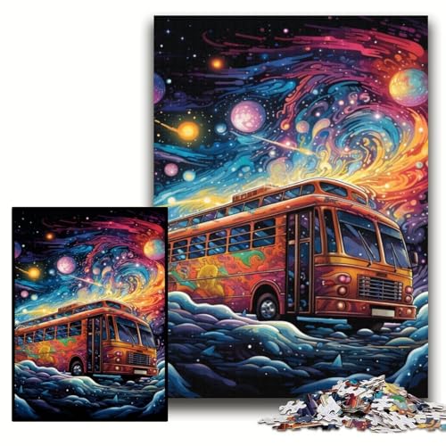 Puzzle 1000 Teile für Erwachsene Galaxy Bus Anspruchsvolle Puzzles 50x75cm Perfekt für Teenager und zur Heimdekoration von ZKYUBEK