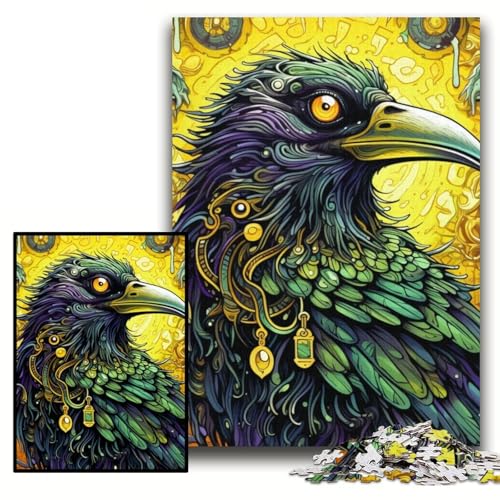 Puzzle 1000 Teile für Erwachsene Grüne Krähe aus Karton, 26x38cm, perfekt für Halloween, Weihnachten, Geburtstagsgeschenk Puzzle 1000 Teile für Erwachsene Grüne Krähe aus Karton, 26x38cm, perfekt für Halloween, Weihnachten, Geburtstagsgeschenk von ZKYUBEK