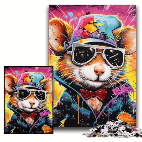 Puzzle 1000 Teile für Erwachsene Hamster Holzpuzzle 50x75cm Perfekt für Halloween, Weihnachten, Geburtstagsgeschenk Puzzle 1000 Teile für Erwachsene Hamster Holzpuzzle 50x75cm Perfekt für Halloween, Weihnachten, Geburtstagsgeschenk von ZKYUBEK