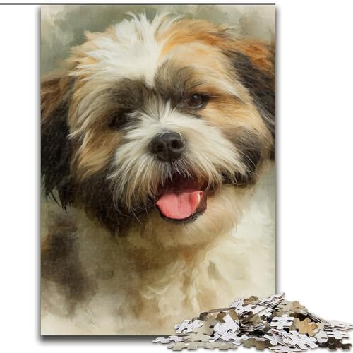 Puzzle 1000 Teile für Erwachsene Happy Dog Papppuzzle 26x38cm Perfekt für Halloween, Weihnachten, Geburtstagsgeschenk von ZKYUBEK