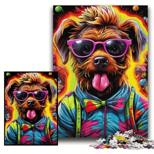 Puzzle 1000 Teile für Erwachsene Hip Hop Puppy Unmögliche Puzzles für Erwachsene 26x38cm Teenager, Paare und Freunde zum Geburtstag, Weihnachten von ZKYUBEK