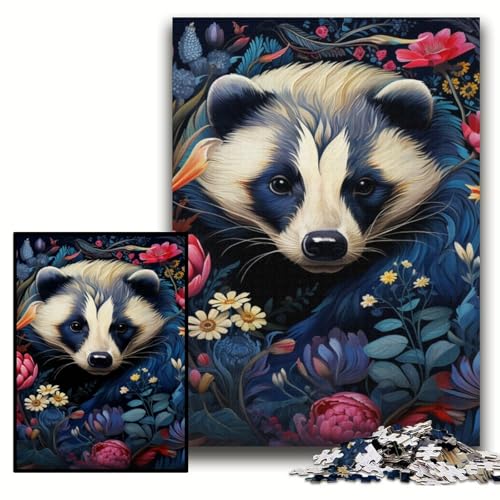 Puzzle 1000 Teile für Erwachsene Honigdachsblumen Holzpuzzle 50x75cm Perfekt für Halloween, Weihnachten, Geburtstagsgeschenk Puzzle 1000 Teile für Erwachsene Honigdachsblumen Holzpuzzle 50x75cm Perfekt für Halloween, Weihnachten, Geburtstagsgeschenk von ZKYUBEK