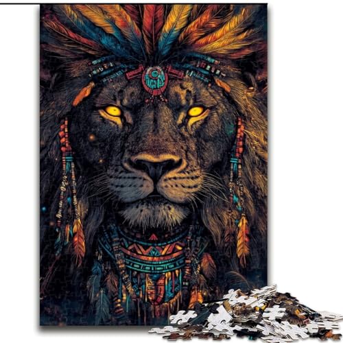 Puzzle 1000 Teile für Erwachsene Indischer Löwe Holzpuzzle 50X75CM für Reiseliebhaber und Paare, anspruchsvolles Spielzeug Puzzle 1000 Teile für Erwachsene Indischer Löwe Holzpuzzle 50X75CM für Reiseliebhaber und Paare, anspruchsvolles Spielzeug von ZKYUBEK