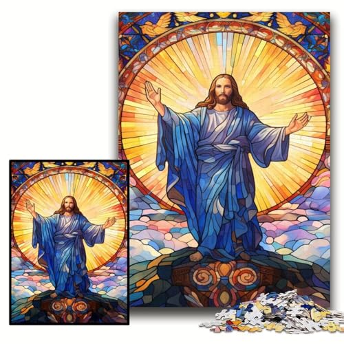 Puzzle 1000 Teile für Erwachsene Jesus im Himmel Holzpuzzle für Erwachsene 50x75cm Spaß für den Familienspielabend, dekoratives Kunstwerk zum Selbermachen Puzzle 1000 Teile für Erwachsene Jesus im Himmel Holzpuzzle für Erwachsene 50x75cm Spaß für den Familienspielabend, dekoratives Kunstwerk zum Selbermachen von ZKYUBEK