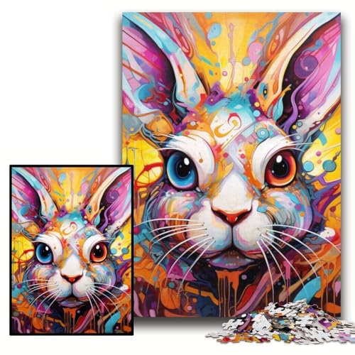 Puzzle 1000 Teile für Erwachsene Kaninchen-Puzzle aus Pappe, 26x38cm, perfekt für Halloween, Weihnachten, Geburtstagsgeschenk Puzzle 1000 Teile für Erwachsene Kaninchen-Puzzle aus Pappe, 26x38cm, perfekt für Halloween, Weihnachten, Geburtstagsgeschenk von ZKYUBEK
