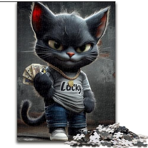 Puzzle 1000 Teile für Erwachsene Katzen-Kartonpuzzle 26x38cm Denkspiel für Teenager und Familieninteraktion von ZKYUBEK