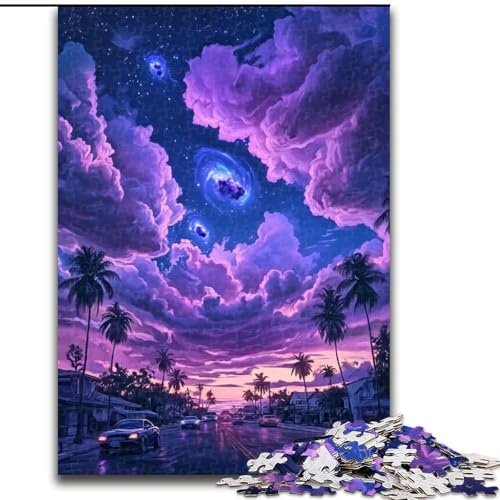 Puzzle 1000 Teile für Erwachsene Lila Sonnenuntergang Puzzle 26X38CM Herausforderndes Denkspiel für Teenager, Familienspaß Interaktives Spiel von ZKYUBEK