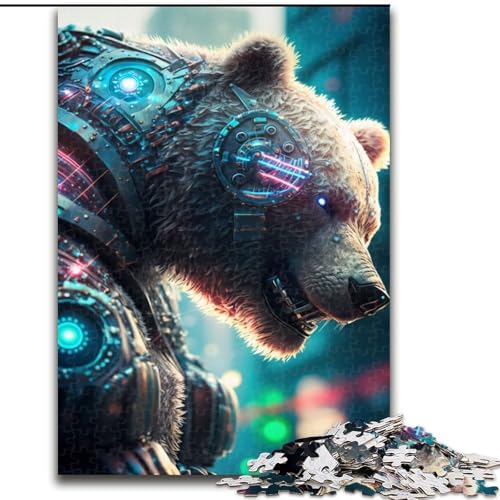 Puzzle 1000 Teile für Erwachsene Mechanischer Bär, Papppuzzle, Größe 26x38cm, für Reiseliebhaber und Paare, anspruchsvolles Spielzeug von ZKYUBEK