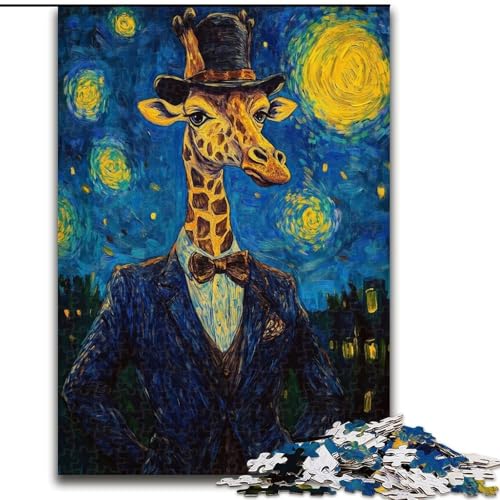 Puzzle 1000 Teile für Erwachsene Nachthimmel-Giraffe Holzpuzzle 26x38cm für Reiseliebhaber und Paare, anspruchsvolles Spielzeug Puzzle 1000 Teile für Erwachsene Nachthimmel-Giraffe Holzpuzzle 26x38cm für Reiseliebhaber und Paare, anspruchsvolles Spielzeug von ZKYUBEK