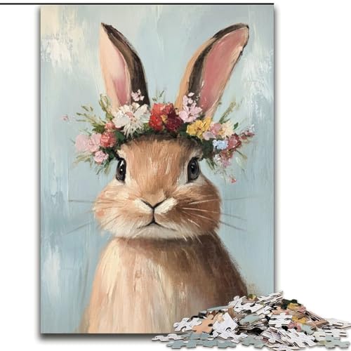Puzzle 1000 Teile für Erwachsene Osterhasen-Puzzle 50x75cm, anspruchsvolles Denkspiel für Teenager, unterhaltsames interaktives Spiel für die ganze Familie von ZKYUBEK