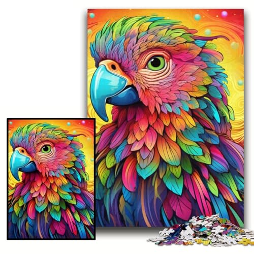 Puzzle 1000 Teile für Erwachsene Papagei-Puzzle aus Pappe, 26x38cm, perfekt für Halloween, Weihnachten, Geburtstagsgeschenk von ZKYUBEK