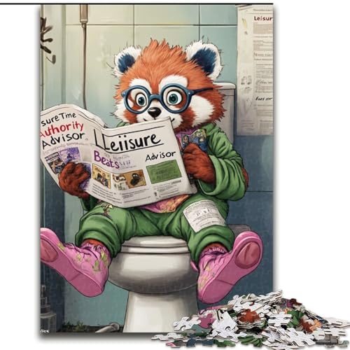 Puzzle 1000 Teile für Erwachsene Red Panda Go Toilet Puzzles für Erwachsene, Größe 50x75cm, Hochschwieriges Denkspiel für Teenager Puzzle 1000 Teile für Erwachsene Red Panda Go Toilet Puzzles für Erwachsene, Größe 50x75cm, Hochschwieriges Denkspiel für Teenager von ZKYUBEK