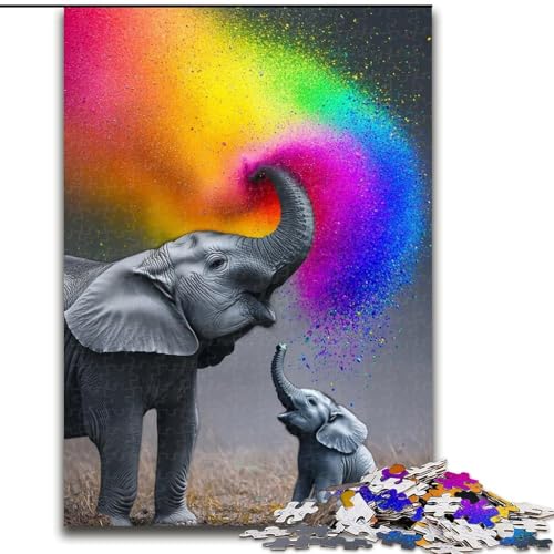 Puzzle 1000 Teile für Erwachsene Regenbogen-Rauchelefant Holzpuzzle 26x38cm für Reiseliebhaber und Paare, anspruchsvolles Spielzeug Puzzle 1000 Teile für Erwachsene Regenbogen-Rauchelefant Holzpuzzle 26x38cm für Reiseliebhaber und Paare, anspruchsvolles Spielzeug von ZKYUBEK